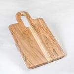 The Fine Living Co. Wood Serveware Board, Chopping Board, Acacia Wood Charcuterie Board, Pizza Bread Board for Serving Meat, Fruits, Non-Slip Board, 0.6" Thick & Food Safe Wood Board, 14”x8