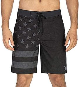 Hurley Men's Apparel Men's Phantom Cheers USA Flag 20\" Boardshort, Black, 33