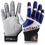 SPOMAT Youth Baseball Batting Gloves for Kids Boys Girls Ages 5-12, Vibrant Blue M/L