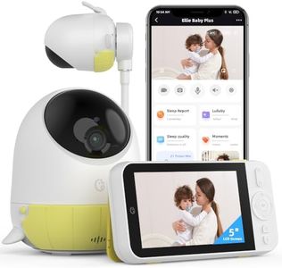 Ellie Video Baby Monitor, Full AI Function Monitor with Camera and Audio, Two Way Control for no WiFi or WiFi, Face Covered Alert, Sleep Analysis, Breathing Detection