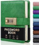 WEMATE Password Book with Lock, Password Book with Alphabetical Tabs 600+ Password Space, Organizer Logbook with Lock, Password Keeper for Computer & Website Logins 4.33X6.18 Inch Grass Green