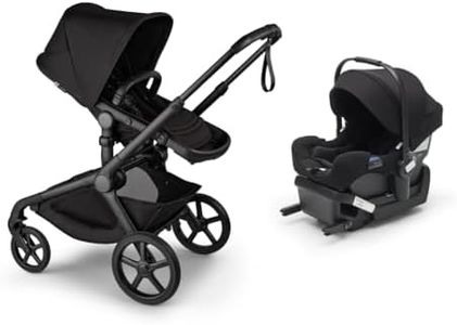 Bugaboo Kangaroo Stroller Travel System Bundle – All-Terrain Single-to-Double Stroller + Bugaboo Turtle Air Shield by Nuna Infant Car Seat with Recline Base – Newborn to Toddler - Black