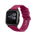 kwmobile Strap Compatible with Garmin Venu Sq Music/Sq Strap - Replacement Silicone Watch Band - Bordeaux