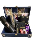 Gift dedo Customized Name Mens Gift Hamper Set with Water Bottle, Passport Cover, Pen, Mens Wallet, Sunglasses Cover, Keychain & Chocolates (8-in-1 Combo) (Black)