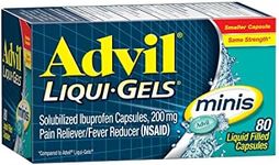 Advil Liqui-Gels Minis Pain Reliever and Fever Reducer, Pain Medicine for Adults with Ibuprofen 200mg for Pain Relief - 80 Liquid Filled Capsules