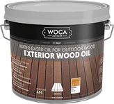 WOCA Denmark - Exterior Wood Oil - Water Based Penetrating Stain for Outdoor Wood Decks, Fences, Siding and Furniture - 2.5L - Natural