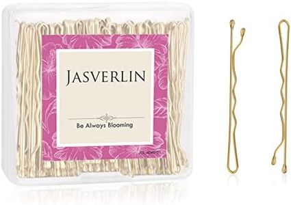 JASVERLIN Blonde Bobby Pins Hair Clips Accessories Hairpin Bulk Long Gold Hair Pin Box Premium Slideproof Bobbie Pin for Women Girls Bun 2 3/8inch 100pcs