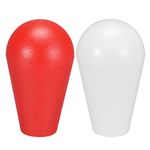 uxcell Ellipse Oval Joystick Head Rocker Ball Top Handle Arcade Game DIY Parts Replacement White Red 2Pcs