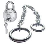 INIDHU enterprises-Heavy metal chain lock|stainless steel|2 feet chain|50mm lock|luggage|fence gate|cycle|bike|pets and animals|multipurpose use-(Silver colour-chain & lock)