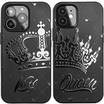 Cavka Black Matching Phone Cases Compatible with - iPhone 14-6.1 inch for Couples King and Queen Cute Protective Anniversary for Husband Wife Boyfriend Girlfriend Valentine's Day Crown Luxury Love