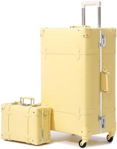 urecity Vintage Suitcase Set for Women, Vintage Luggage Sets for Women 2 Piece, Cute Designer Trunk Luggage, Retro Suit Case, Luggage Zipperless TSA Approved