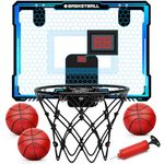 YIMORE Basketball Hoop for Kids, Automatic Scoring Indoor Basketball Hoop with LED Light, Mini Basketball Hoop for Door With 3 Balls, Basketball Gifts For Boys 4 5 6 7 8 9 Years Old