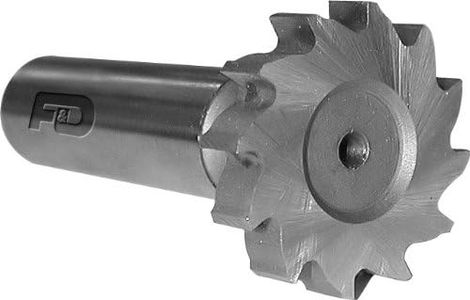 F&D Tool Company 35275 Shank Type Woodruff Keyseat Cutter, Straight Tooth, Cobalt, 403 American Standard, 3/8" Diameter, 1/8" Width of Face, 2 1/8" Overall Length