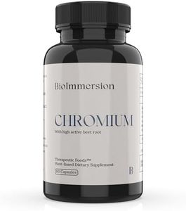 BioImmersion Chromium Bio-Organic with Beet – 60 Vegetarian Capsules, Trivalent Chromium with Niacin & Organic Red Beet Root, Vegan, Gluten-Free