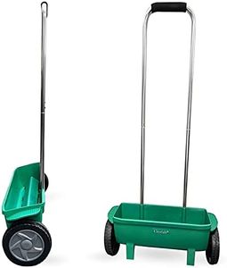 Crystals® Grass and Lawn Seed Spreader, Lawn Feed, Fertiliser Spreader, Large Wheels and Adjustable Setting, H 108cm x W 56cm x D 18cm, Weight: 1.85kg