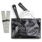 BOXROPE, A Jump Rope Made For Boxing, Tangle-Free, 15% Heavier Than A Normal PVC Rope, Adjustable, Includes Grip Tapes For More Grip, Premium Quality (Grey (Taller than 6'2ft))