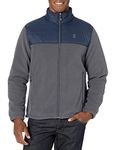 IZOD Men's Fleece Jacket with Nylon Trim, Charcoal, L