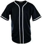 ChoiceApparel Mens Plain Solid Color Baseball Jersey (L, Black)