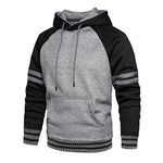 MANLUODANNI Men's Hoodies Pullover Hooded Sweatshirt Patchwork Top Casual Hoody with Pocket Dark Gray XL