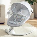 R for Rabbit Cocoon The Smart Auto Swing, Adjustable Rocking Chair with Music, Hanging Toys, Mosquito Net, Electric Baby Bouncer seat for Newborn Baby, Infant (Grey Multi)