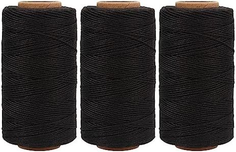 Lusecarl Polyester Thread 110 Yards Each Spool for Hair Extensions 3 Rolls Hair Weave Sewing Threads for Hand Sewing, Hair Extensions, Making Wigs DIY (3 Thread, Black)
