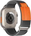 GETSABLE Trail Loop Compatible with Apple Watch Ultra 2 Band 49mm,45mm,44mm,42mm iwatch Bands for Men Women, Rugged Nylon Strap Wristbands for iWatch Series Ultra2 9 8 7 6 5 4 3 2 SE - GreyOrange