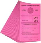 Juvale 100 Pack Temporary Parking Permit Hang Tags for Car Rear View Mirror, Valet Pass, Numbered 1-100 (Pink, 7.75 x 4.25 in)