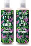 Faith In Nature Natural Lavender & Geranium Conditioner, Balancing for Normal Hair & Scalp, Vegan & Cruelty Free, No SLS, Silicones or Parabens, 400ml (Pack of 2)