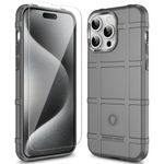 LABILUS iPhone 15 Pro Max Case, Rugged Shield 8ft Drop Proof TPU Thick Armor Tactical Protective Case Compatible with 15 Pro Max (6.7 inch) - City Grey