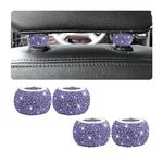 XINLIYA 4 Pack Car Headrest Collars, Bling Car Head Rest Collars Rings Decor, Rhinestone Car Head Rest Collars, Interior Car Seat Accessory, Crystal Decoration Charms for Car SUV Truck (Purple)