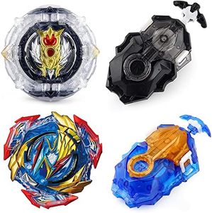 Bey Burst Gyro Toy Set Metal Fusion Attack Top Grip Toy Blade Set Game 2 Top Burst Gyros 2 Two-Way Launcher Great Birthday Gift for Boys Children Kids 6 8 10+