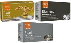 VLCC NATURAL COMBO OF 3 TYPES SINGLE FACIAL KITS GOLD, DIAMOND, PEARL