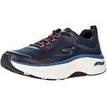 Skechers Men's Max Cushioning Arch Fit-Athletic Workout Running Walking Shoes with Air-Cooled Foam Sneaker, Navy/Orange, 10 X-Wide