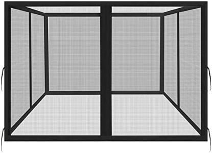 Homegroove Replacement Mosquito Netting for 10x12ft Gazebo, Universal Mesh Screen with Zipper, Upgraded Flame Retardant Material Black