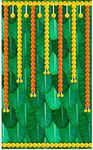 Banana Leaf Curtain Backdrop Decoration Pooja Background Decoration Cloth,Size 8x5 feet, Green Colour, Diwali Backdrop Decoration Cloth