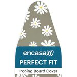 Encasa XO Ironing Board Covers and pad 125x39 cm- Thick 3mm Felt Padding, Drawstring Tightening & Lock, Heat Reflective, Scorch & Stain Resistant, for Large Ironing Board - Daisy Grey