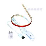 Led Sewing Machine Light Set,15 inch Working Lighting Strip Kit + 5ft Cord with Touch Dimmer and USB Power Supplier,5pcs Adhesive Clips,Cold White with 3M Adhesive Tape, Fits All Sewing Machines