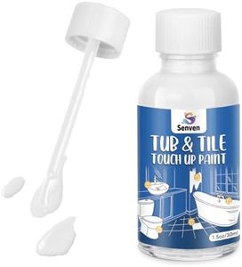 Tub Tile Gloss White Paint Touch Up Paint Kit for Bathtub Porcelain Repair Scratches Cracks Chips on Porcelain Acrylic Enamel Cast Iron Tiles Sinks Toilets White