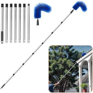 LBG Products Gutter Cleaning Brush Roofing Tool,9.5 Ft Gutter Guard Cleaner Tools from Ground,Easily Remove Leaves & Dirt (Blue)