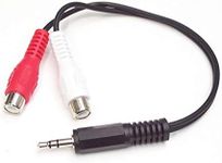 StarTech.com 6in Stereo Audio Y-Cable - 3.5mm Male to 2x RCA Female - Headphone Jack to RCA – Computer / MP3 to Stereo 1x Mini-Jack 2x RCA (MUMFRCA), Black