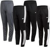 New Balance Boys Sweatpants - 4 Pack Active Tricot Boys Joggers Athletic Pants Kids Activewear Pants with Pockets (4-20), Size 14-16, Lead/Black