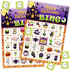 OHOME Halloween Games - Halloween Bingo for Kids | Halloween Party Favors - 24 Players Halloween Toys Gifts Party Supplies | Halloween Crafts Accessories Treats Activities for Family