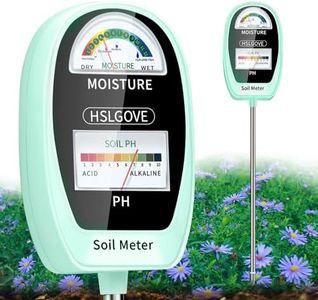 HSLGOVE Soil Test Kit, 2-in-1 Soil Moisture Meter/Soil PH Meter, Dual Screen Soil Tester, Soil Moisture Meter for Plants Watering/Gardening for Lawn,Farm Indoor&Outdoor Use-SkyGreen