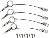 4 Pack Quick Release Pin 1/4" Diameter w/Drop Cam & Spring - Lanyard Prevents Loss, Full 316 Stainless Steel, Bimini Top Pin, Marine Hardware, Free Installation Screws