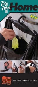 Tidy Hook Home | Multi-use Bag Holder for Cabinet Doors | Ideal for Kitchen, Bathroom, Closet, Office, Dorms, Tailgating, Camping and More | Made in the USA