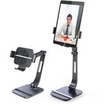 Electric iPad Stand,Adjustable Auto Clamping Tablet Stand,iPad Stand for Desk,Rechargeable Tablet Holder fo The Elderly,Children,iPad,Switch,Steam Deck,iPhone 4.7"-12.9"