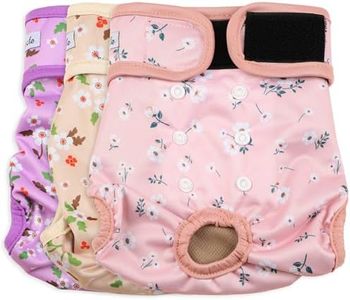 Grecle Female Dog Diapers - Premium Reusable Diapers for Doggie in Heat - Highly Absorbent Dog Diapers Female for Pet Incontinence with Adjustable Snaps Flowers, XXL