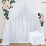 20ftx10ft White Wrinkle Free Backdrop Curtain for Wedding Parties, 4 Panels White Photo Background Curtains Backdrop Drapes for Birthday Baby Shower Anniversary Party Supplies