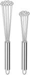 2 Pieces Stainless Steel Ball Whisk Wire Egg Whisk Set Kitchen Whisks for Cooking, Blending, Whisking, Beating, Stirring (10 Inch and 12 Inch)