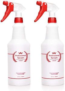 Uineko Plastic Spray Bottle 2 Pack, 32 Oz, All-Purpose Heavy Duty Spraying Bottles Sprayer Leak Proof Mist Empty Water Bottle for Cleaning Solution Planting Pet with Adjustable Nozzle - Red